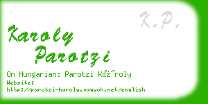 karoly parotzi business card